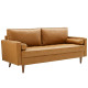 Carmel Color Luxe Modern Faux Leather Accent Sofa