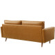 Carmel Color Luxe Modern Faux Leather Accent Sofa