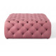 Blush Dusty Pink Velvet Totally Tufted Square Ottoman Coffee Table