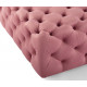 Blush Dusty Pink Velvet Totally Tufted Square Ottoman Coffee Table