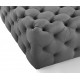 Silver Grey Velvet Totally Tufted Square Ottoman Coffee Table