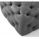 Silver Grey Velvet Totally Tufted Square Ottoman Footstool