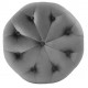 Silver Grey Velvet Totally Tufted Round Ottoman Footstool