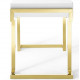 Glam High Gloss White Gold Metal Ring Modern Desk