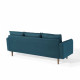 Sectional Sofa Left or Right Side Deep Blue Green Fabric Mid Century Flair