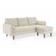Sectional Sofa Left or Right Side Beige Fabric Mid Century Flair