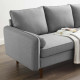 Sectional Sofa Left or Right Side Light Grey Fabric Mid Century Flair