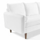 Sectional Sofa Left or Right Side White Fabric Mid Century Flair