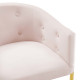 Blush Pink Button Tufted Velvet Gold 3 Leg Curved Counter or Bar Stool