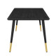 Black Rectangle Wood Top Mid Century Dining Table