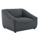 Dark Grey Fabric Super Cozy Lounge Chair