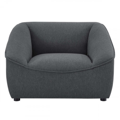 Dark Grey Fabric Super Cozy Lounge Chair