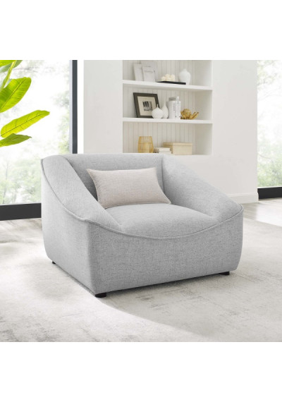 Light Grey Fabric Super Cozy Lounge Chair