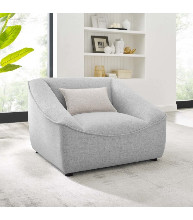 Light Grey Fabric Super Cozy Lounge Chair