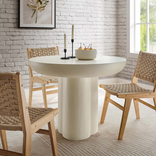 Round White Concrete 40" Dining Table 
