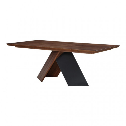 Eclectic X Frame Walnut & Iron Dining Table