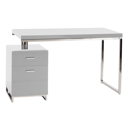 White Lacquer Contemporary Studio Desk