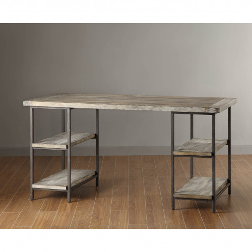 Industrial Style Metal & Wood Open Desk