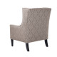 Beige Lace Print Wing Backed Parlor Chair
