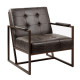 Brown Eco Leather Alligator Embossed Lounge Chair