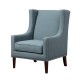 Blue Wing Backed Parlor Chair