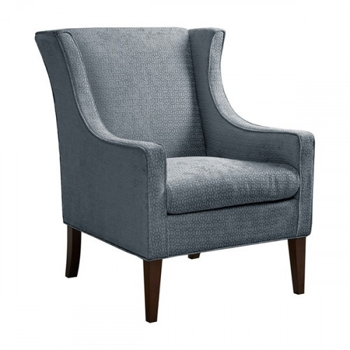 Blue Fabric Flip Wing Accent Chair 