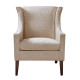 Cream Fabric Flip Wing Accent Chair 