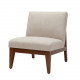 Low Off White Slat Back Armless Accent Chair