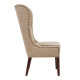 Beige High Back Dining Chair Nail Detailing