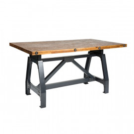 Industrial Wood & Metal Adjustable Gathering or Dining Table