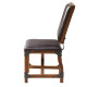 Industrial Wood Brown Eco Leather & Metal Dining Chair