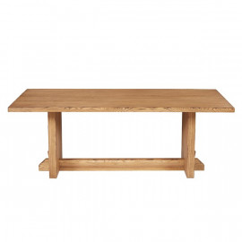 Natural Aged Oak Finish Industrial Farmhouse Dining Table 