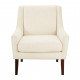 Cream Contemporary Modern Lounge Chair Dark Legs