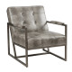 Grey Eco Leather Alligator Embossed Lounge Chair