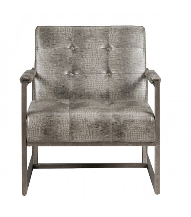 Grey Eco Leather Alligator Embossed, Alligator Leather Chair