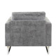 Grey Fabric Chrome Mod Lounge Chair 