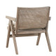 Grey Aged Wood Finish Rattan Cane Back Accent Chair