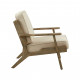 Beach Bungalow Wood & Natural Color Fabric Lounge Chair