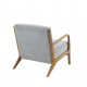 Light Grey Fabric & Elm Wood Finish Lounge Chair