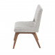 Retro Mid Century Light Grey Fabric Dining Chairs - Set 2