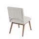 Retro Mid Century Light Grey Fabric Dining Chairs - Set 2