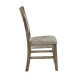Industrial Rustic Wood & Fabric Dining Chair Set 2