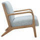 Light Blue Fabric & Elm Wood Finish Lounge Chair