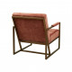 Spice Color Velvety Fabric Mid Century Lounge Chair