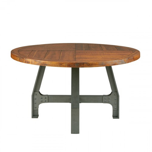 Industrial Round Adjustable Gathering or Dining Table