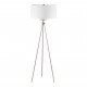 Silver Modern Tripod Floor Lamp White Shade