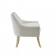 Off White Cream Geometric Print Fabric Accent Chair