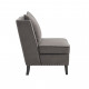 Grey Lush Fabric Accent Slipper Chair