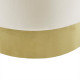 Cream Round Velvet Gold Base Ottoman Footstool 