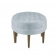 Light Blue Fabric Oval Coffee Table Ottoman Bench